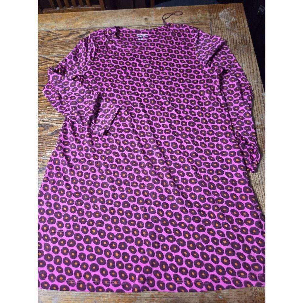 Gudrun Sjoden pink&purple Cheetah Print cotton &modal blend dress sz Large